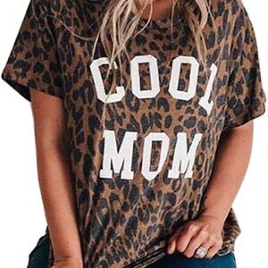 Leopard Print 'Cool Mom' T-Shirt